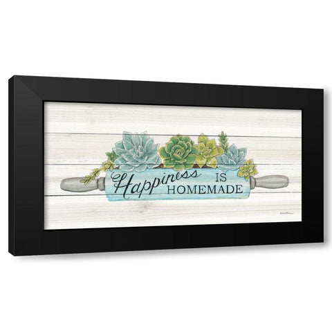 Happiness is Homemade Succulents Black Modern Wood Framed Art Print by Strain, Deb