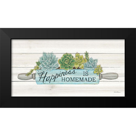Happiness is Homemade Succulents Black Modern Wood Framed Art Print by Strain, Deb