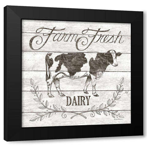 Farm Fresh Dairy Black Modern Wood Framed Art Print by Strain, Deb
