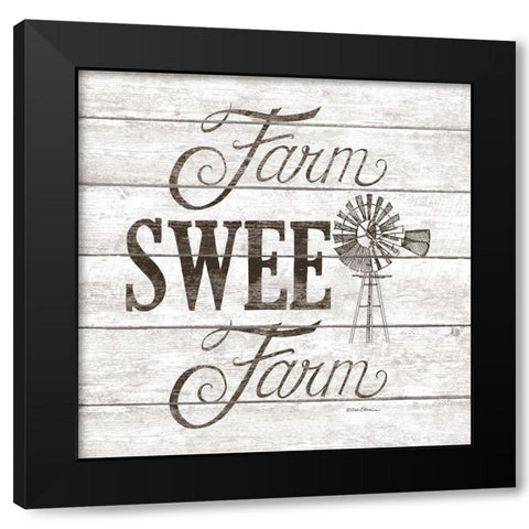 Farm Sweet Farm Black Modern Wood Framed Art Print by Strain, Deb