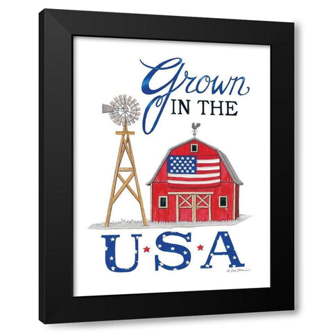 Grown in the U.S.A. Black Modern Wood Framed Art Print by Strain, Deb