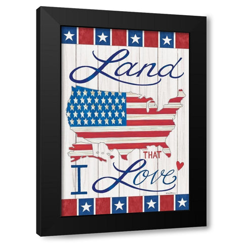 Land That I Love Black Modern Wood Framed Art Print by Strain, Deb