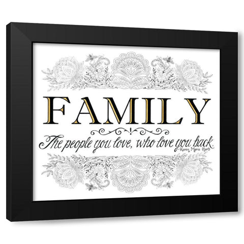 Family Black Modern Wood Framed Art Print with Double Matting by Strain, Deb