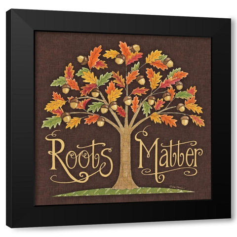 Roots Matter Black Modern Wood Framed Art Print by Strain, Deb