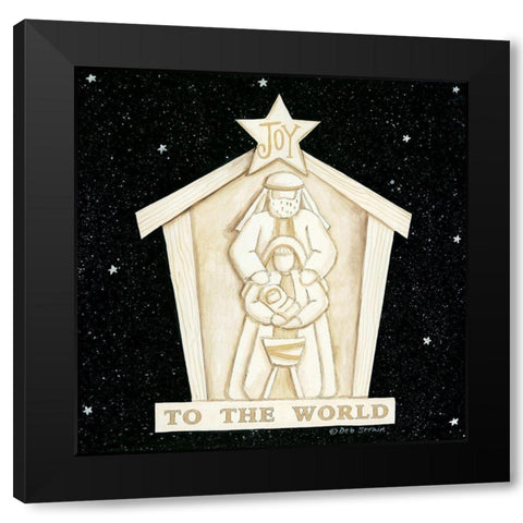 Joy Manger Black Modern Wood Framed Art Print by Strain, Deb