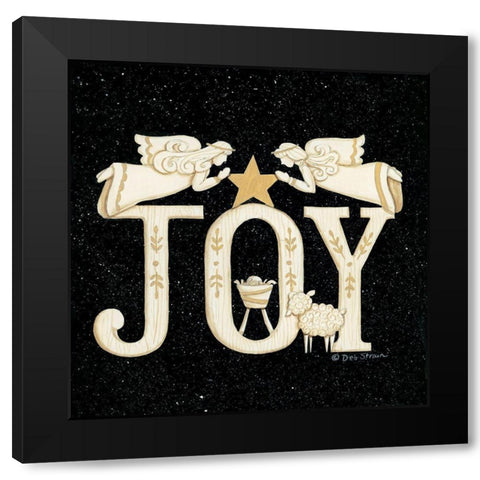Joy Angels Black Modern Wood Framed Art Print by Strain, Deb