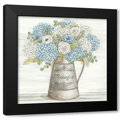 Thankful Black Modern Wood Framed Art Print with Double Matting by Strain, Deb