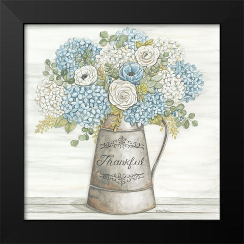 Thankful Black Modern Wood Framed Art Print by Strain, Deb