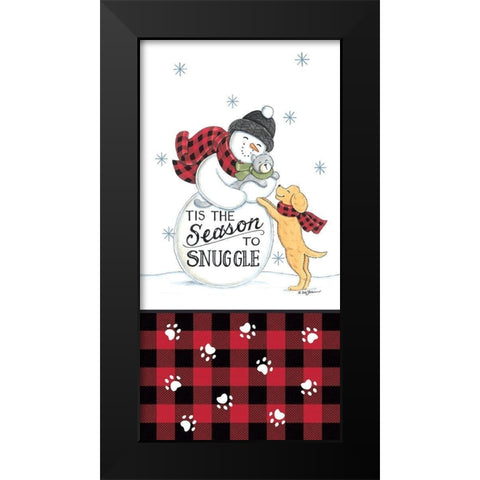 The Season to Snuggle Black Modern Wood Framed Art Print by Strain, Deb
