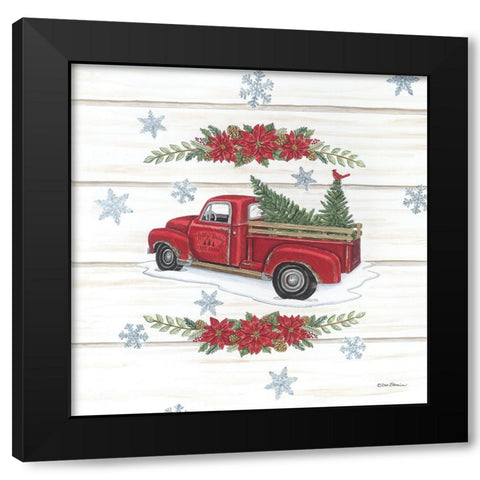 Holly Berry Tree Farms Truck Black Modern Wood Framed Art Print with Double Matting by Strain, Deb