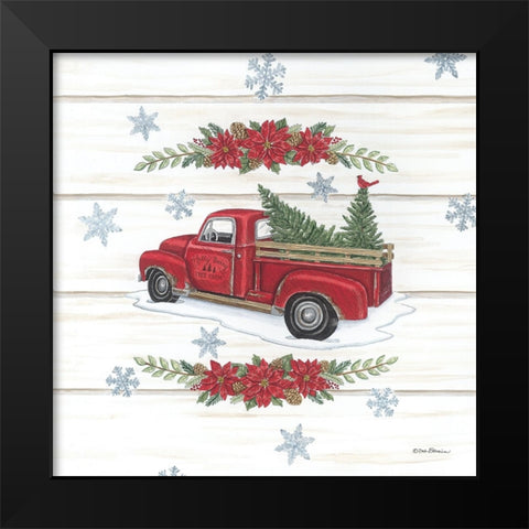 Holly Berry Tree Farms Truck Black Modern Wood Framed Art Print by Strain, Deb