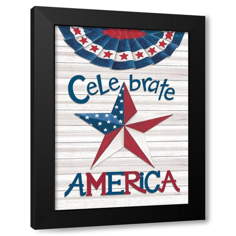 Celebrate America Black Modern Wood Framed Art Print by Strain, Deb