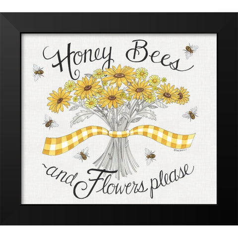 Flowers Please Black Modern Wood Framed Art Print by Strain, Deb