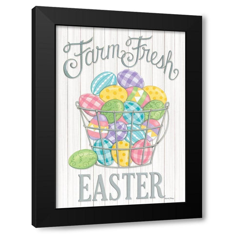 Farm Fresh Easter Black Modern Wood Framed Art Print with Double Matting by Strain, Deb