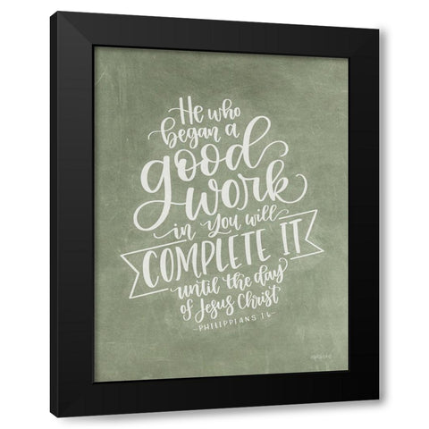 Good Work Black Modern Wood Framed Art Print by Imperfect Dust