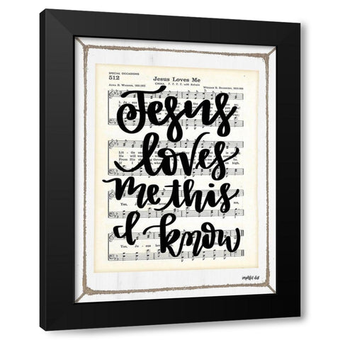 Jesus Loves Me Black Modern Wood Framed Art Print with Double Matting by Imperfect Dust