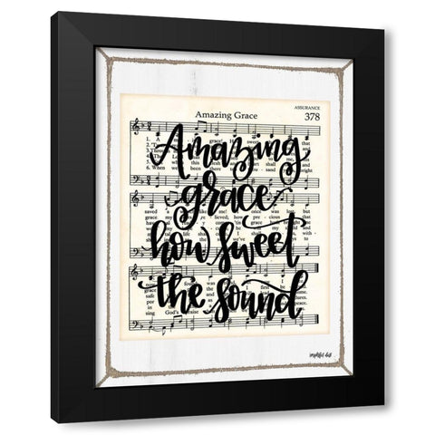 Amazing Grace Black Modern Wood Framed Art Print with Double Matting by Imperfect Dust