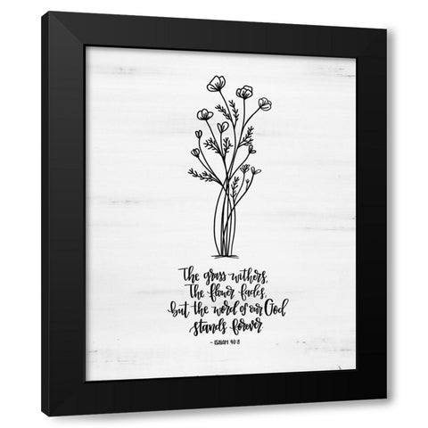 Word of Our God  Black Modern Wood Framed Art Print by Imperfect Dust