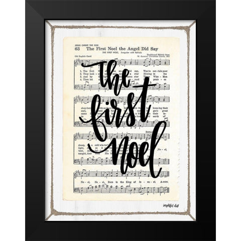 The First Noel Black Modern Wood Framed Art Print by Imperfect Dust