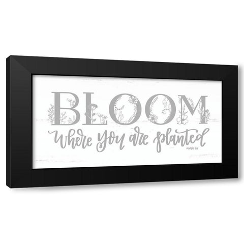 Bloom Where You Are Planted Black Modern Wood Framed Art Print with Double Matting by Imperfect Dust