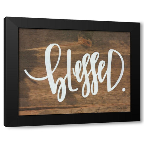 Blessed Black Modern Wood Framed Art Print by Imperfect Dust