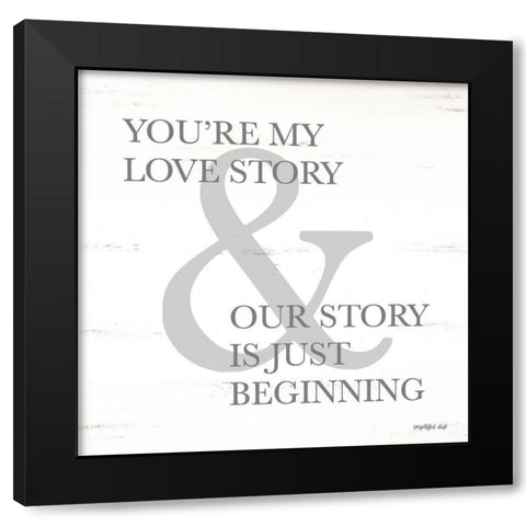 Love Story Black Modern Wood Framed Art Print by Imperfect Dust