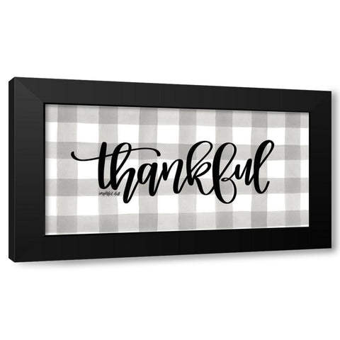 Thankful Black Modern Wood Framed Art Print with Double Matting by Imperfect Dust