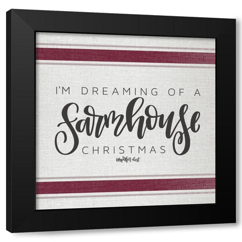 Farmhouse Christmas   Black Modern Wood Framed Art Print with Double Matting by Imperfect Dust
