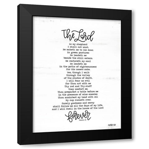 Psalm 23 Black Modern Wood Framed Art Print with Double Matting by Imperfect Dust