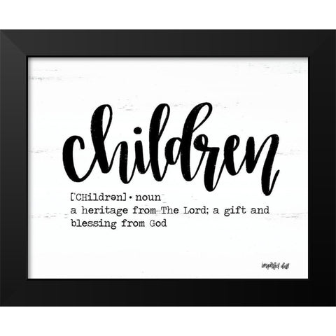 Children Black Modern Wood Framed Art Print by Imperfect Dust