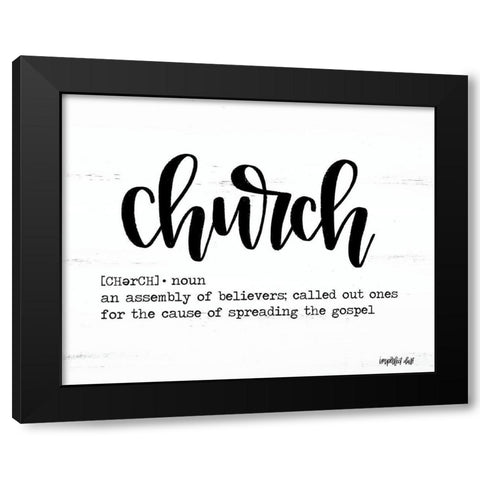 Church Black Modern Wood Framed Art Print by Imperfect Dust