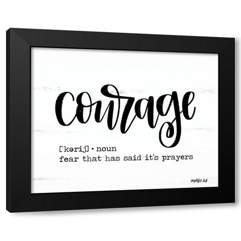 Courage Black Modern Wood Framed Art Print with Double Matting by Imperfect Dust