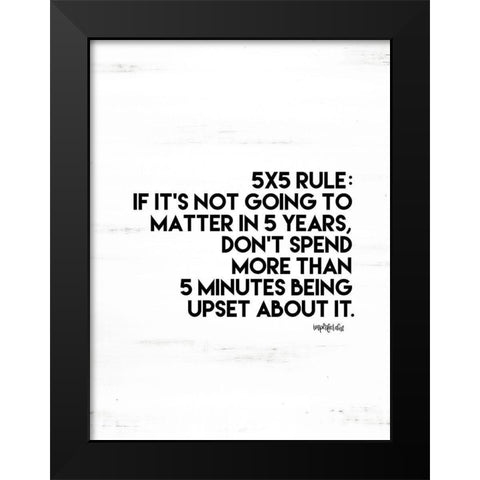 5x5 Rule Black Modern Wood Framed Art Print by Imperfect Dust