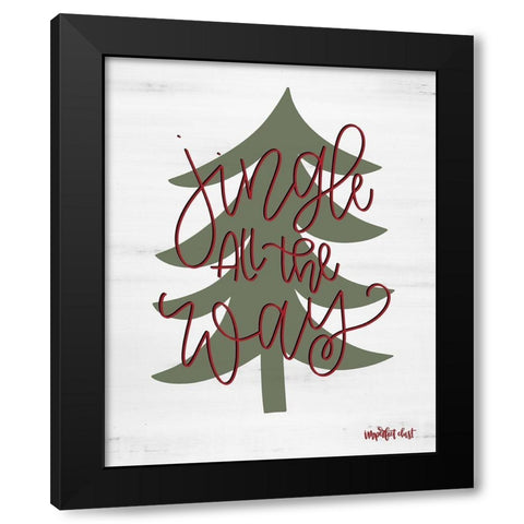 Jingle All the Way Black Modern Wood Framed Art Print with Double Matting by Imperfect Dust
