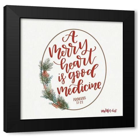 Merry Heart Black Modern Wood Framed Art Print with Double Matting by Imperfect Dust