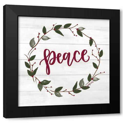 Peace Black Modern Wood Framed Art Print with Double Matting by Imperfect Dust