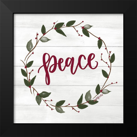 Peace Black Modern Wood Framed Art Print by Imperfect Dust