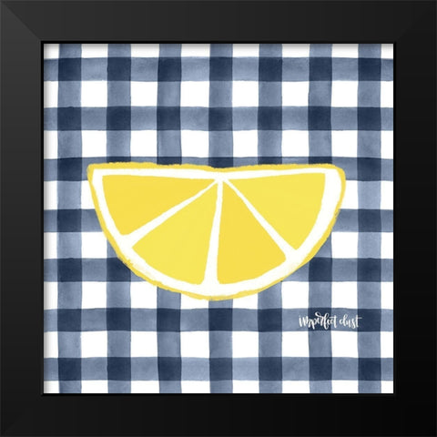 Half Lemon Black Modern Wood Framed Art Print by Imperfect Dust