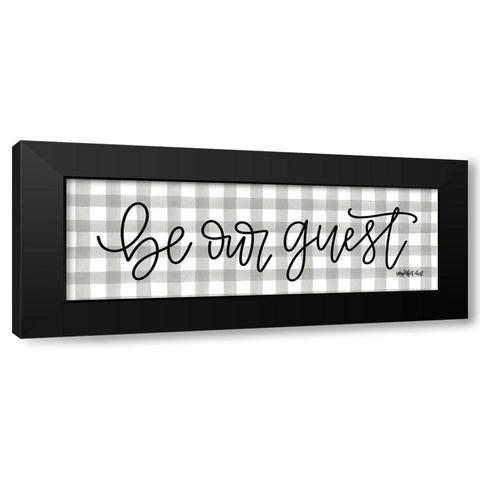 Buffalo Plaid Be Our Guest Black Modern Wood Framed Art Print with Double Matting by Imperfect Dust