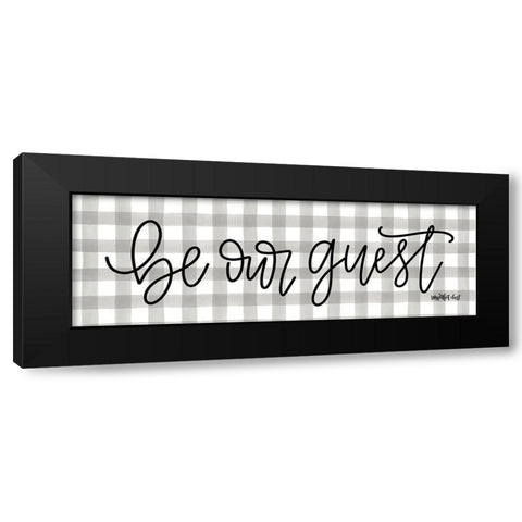 Buffalo Plaid Be Our Guest Black Modern Wood Framed Art Print by Imperfect Dust