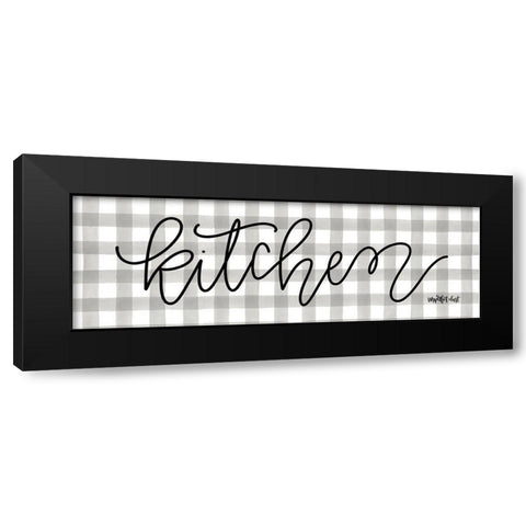 Buffalo Plaid Kitchen Black Modern Wood Framed Art Print with Double Matting by Imperfect Dust