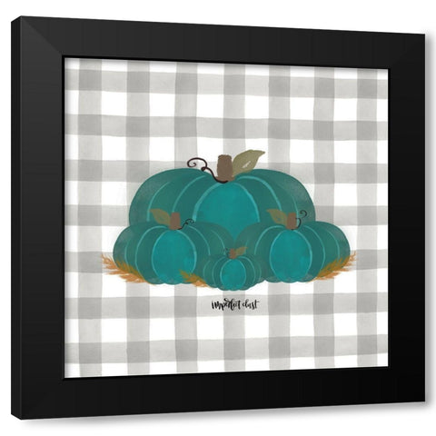 Pumpkin Patch Black Modern Wood Framed Art Print by Imperfect Dust