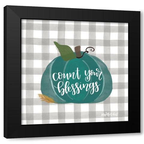 Count Your Blessing Black Modern Wood Framed Art Print by Imperfect Dust