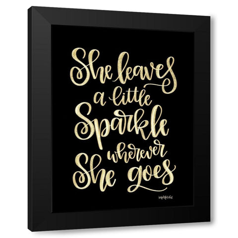 She Leaves a Little Sparkle II Black Modern Wood Framed Art Print with Double Matting by Imperfect Dust