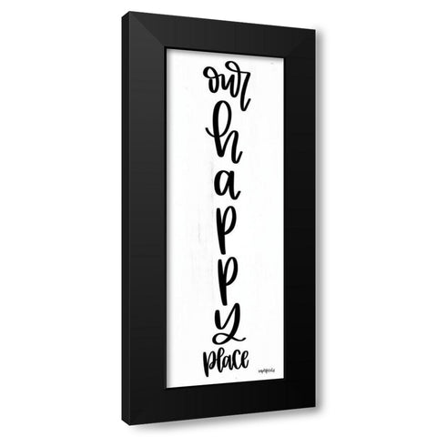 Our Happy Place Black Modern Wood Framed Art Print with Double Matting by Imperfect Dust