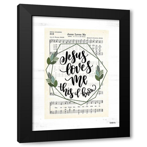 Jesus Loves Me Black Modern Wood Framed Art Print with Double Matting by Imperfect Dust