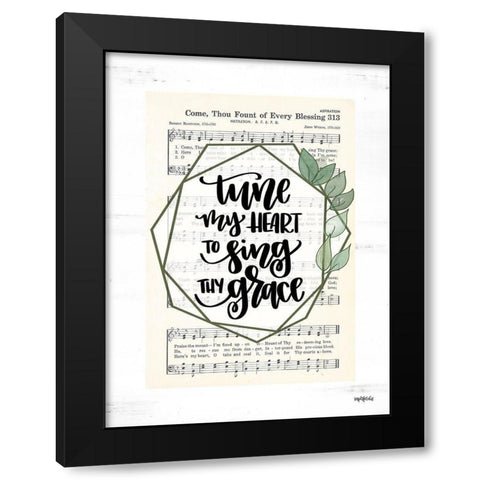 Tune My Heart II Black Modern Wood Framed Art Print with Double Matting by Imperfect Dust