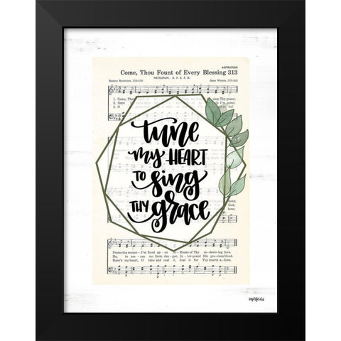 Tune My Heart II Black Modern Wood Framed Art Print by Imperfect Dust