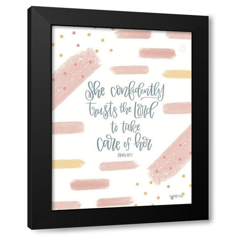 Take Care of Her Black Modern Wood Framed Art Print by Imperfect Dust