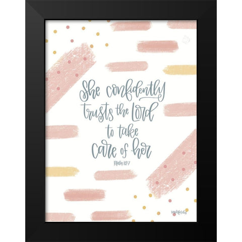 Take Care of Her Black Modern Wood Framed Art Print by Imperfect Dust